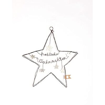 Good old Friends Großer Schmuckstern Fröhliche Weihnachten Hängender Stern aus Metall für die Wand oder Tür Klassisch, Silber oder Gold, Weihnachten Good old Friends Großer Schmuckstern Fröhliche Weihnachten Hängender Stern aus Metall für die Wand oder Tür Klassisch, Silber oder Gold, Weihnachten