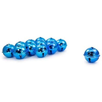 Unique ® 12x Metall Weihnachtsglöckchen Glocken 40mm als Tischdeko Weihnachtsbaum Deko Geschenk Dekoration Weihnachtsdeko Farbe wählbar (Blau) Unique ® 12x Metall Weihnachtsglöckchen Glocken 40mm als Tischdeko Weihnachtsbaum Deko Geschenk Dekoration Weihnachtsdeko Farbe wählbar (Blau)
