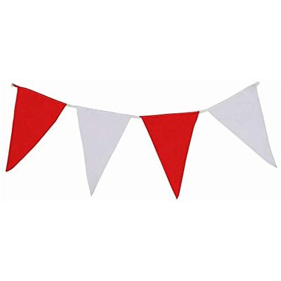 Deitert Wimpelkette 10 Meter rot-weiß aus Stoff Wind- und Wetterfest an Nylonseil, 4 Wimpel pro Meter, 100% Fahnenpolyester, Schützenfest, Girlande aus Fahnenpolyester mit Nylonseil – Party Deko Deitert Wimpelkette 10 Meter rot-weiß aus Stoff Wind- und Wetterfest an Nylonseil, 4 Wimpel pro Meter, 100% Fahnenpolyester, Schützenfest, Girlande aus Fahnenpolyester mit Nylonseil – Party Deko