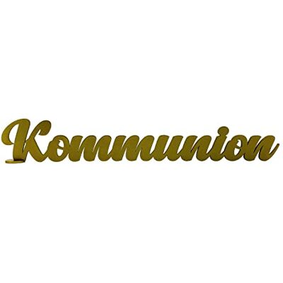 Unique ® Schriftzug Kommunion oder Konfirmation aus Holz Tischdeko Deko für Kommunion Konfirmation von Junge Mädchen (Kommunion Gold) Unique ® Schriftzug Kommunion oder Konfirmation aus Holz Tischdeko Deko für Kommunion Konfirmation von Junge Mädchen (Kommunion Gold)