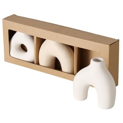 BOLTZE Vase Metty (3 TLG., Farbe Beige/Weiß, aus Keramik, Matt, LxBxH: 10 x 3,5X 10 cm, Organische Form, Handgearbeitet, Wasserfest, Minimalistisches Design, Blumenvase, Dekoration) 2051153 BOLTZE Vase Metty (3 TLG., Farbe Beige/Weiß, aus Keramik, Matt, LxBxH: 10 x 3,5X 10 cm, Organische Form, Handgearbeitet, Wasserfest, Minimalistisches Design, Blumenvase, Dekoration) 2051153