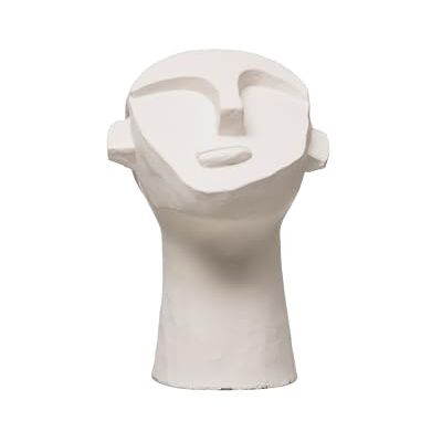 Bloomingville Zementgesichtsskulptur, 21 cm, Weiß Bloomingville Zementgesichtsskulptur, 21 cm, Weiß