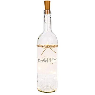 Manufaktur Liebevoll Flaschenlicht Happy Birthday mit Wunschzahl Persönliches Geschenk zum Geburtstag Flasche mit LED Beleuchtung Manufaktur Liebevoll Flaschenlicht Happy Birthday mit Wunschzahl Persönliches Geschenk zum Geburtstag Flasche mit LED Beleuchtung