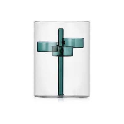 Ichendorf Milano Teelicht, 3 Kerzen, Petrol, Kollektion Iris, H15,5 cm, Borosilikatglas, handgefertigt Ichendorf Milano Teelicht, 3 Kerzen, Petrol, Kollektion Iris, H15,5 cm, Borosilikatglas, handgefertigt