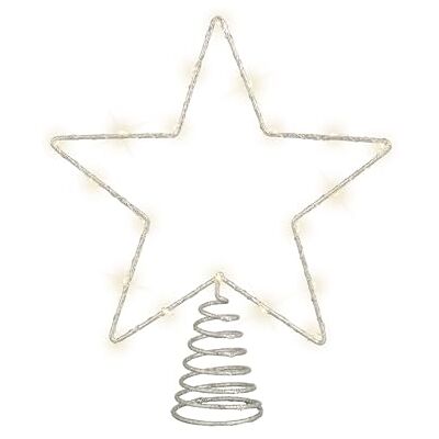 Lumineo LED Christbaumspitze Stern mit Timer 27cm Metall Beleuchtete Weihnachtsbaumspitze mit Spiralhalterung Sternspitze Aufstecker für den Weihnachtsbaum Christbaumschmuck & Weihnachtsbaumschmuck Lumineo LED Christbaumspitze Stern mit Timer 27cm Metall Beleuchtete Weihnachtsbaumspitze mit Spiralhalterung Sternspitze Aufstecker für den Weihnachtsbaum Christbaumschmuck & Weihnachtsbaumschmuck