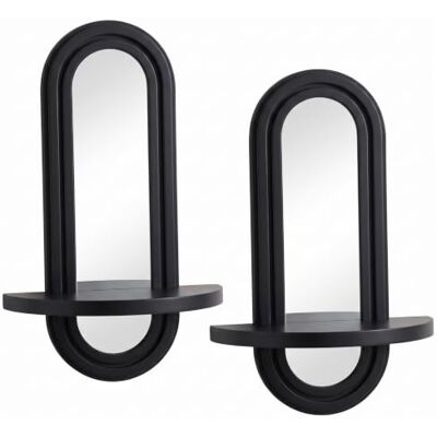 Bemonew Wandspiegel-Regal 2er-Set Acryl-Panel Wanddekoration schwebendes Regal Schwarz Bemonew Wandspiegel-Regal 2er-Set Acryl-Panel Wanddekoration schwebendes Regal Schwarz