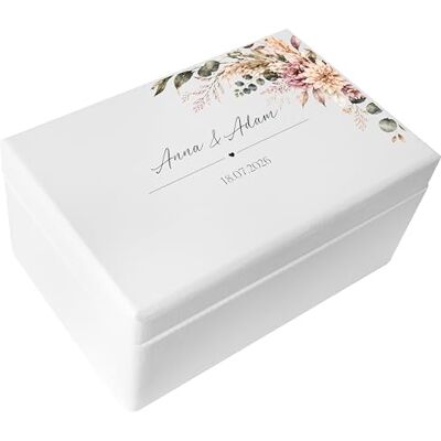 Creative Weiße Hochzeitsgeschenke Personalisiert für Brautpaar Blumen Geschenk zur Hochzeit Erinnerungsbox Hochzeit Holzkiste mit Deckel Personalisiertes Hochzeitsgeschenk Farbdruck Creative Weiße Hochzeitsgeschenke Personalisiert für Brautpaar Blumen Geschenk zur Hochzeit Erinnerungsbox Hochzeit Holzkiste mit Deckel Personalisiertes Hochzeitsgeschenk Farbdruck