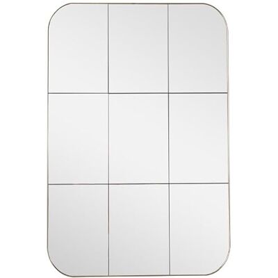 DRW Rechteckiger Wandspiegel, senkrecht oder horizontal, aus Metall, goldfarben, 80 x 120 x 1,5 cm DRW Rechteckiger Wandspiegel, senkrecht oder horizontal, aus Metall, goldfarben, 80 x 120 x 1,5 cm