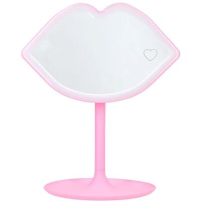 Depesche 14116 TOPModel LED Tischspiegel Candy Glam, Spiegel in Lippen-Form mit LED-Leuchtrand, Schminkspiegel mit Beleuchtung in Rosa Depesche 14116 TOPModel LED Tischspiegel Candy Glam, Spiegel in Lippen-Form mit LED-Leuchtrand, Schminkspiegel mit Beleuchtung in Rosa