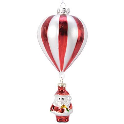 Kaemingk Christbaumschmuck Glas 15cm Weihnachtsmann mit Ballon Weihnachtskugeln rot/weiß Kaemingk Christbaumschmuck Glas 15cm Weihnachtsmann mit Ballon Weihnachtskugeln rot/weiß