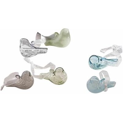 Loberon Deko-Vogel 6er Set Vouvry, blau/grün Tier, Vogel, Filigrane Glas-Vögel, Hübsch getönt, Inklusive Band zum Aufhängen Loberon Deko-Vogel 6er Set Vouvry, blau/grün Tier, Vogel, Filigrane Glas-Vögel, Hübsch getönt, Inklusive Band zum Aufhängen
