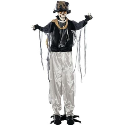 HOMCOM Halloween Deko Skelett Outdoor 178cm Animiert Halloween Skelett Leuchtende Augen, Gruseliger Sound, Halloween-Dekoration, Horror Skelett, Halloweendeko für Tür Garten Party HOMCOM Halloween Deko Skelett Outdoor 178cm Animiert Halloween Skelett Leuchtende Augen, Gruseliger Sound, Halloween-Dekoration, Horror Skelett, Halloweendeko für Tür Garten Party