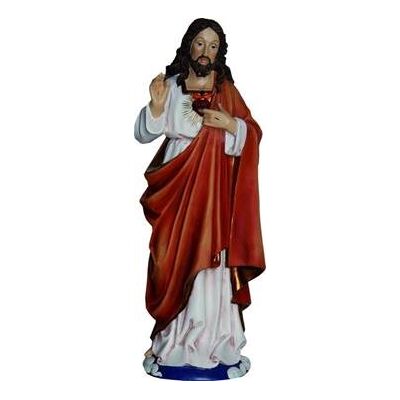 Unbekannt Heiligenfigur Jesus Christus mit Herz, Höhe 28cm, handbemalen Unbekannt Heiligenfigur Jesus Christus mit Herz, Höhe 28cm, handbemalen