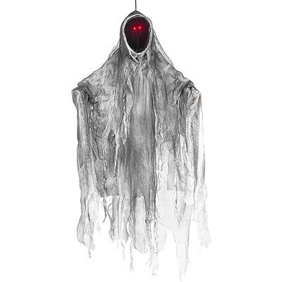 Boland 73096 Hängender gesichtsloser Geist mit LED, 36 cm, inkl. Batterien, leuchtende Augen, Party Deko, Horror Deko für Halloween Boland 73096 Hängender gesichtsloser Geist mit LED, 36 cm, inkl. Batterien, leuchtende Augen, Party Deko, Horror Deko für Halloween