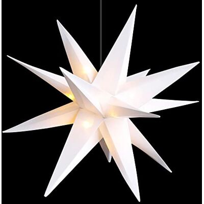Spetebo 3D Stern 25 cm mit 15 LED warmweiß Weihnachtsdeko Leuchtstern mit Timer, Batterie betrieben, Weihnachten Advent Winter, Für Außen und Innen, Zum Hängen Spetebo 3D Stern 25 cm mit 15 LED warmweiß Weihnachtsdeko Leuchtstern mit Timer, Batterie betrieben, Weihnachten Advent Winter, Für Außen und Innen, Zum Hängen