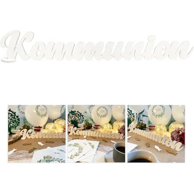 Unique ® Schriftzug Kommunion oder Konfirmation aus Holz Tischdeko Deko für Kommunion Konfirmation von Junge Mädchen (Kommunion Weiß) Unique ® Schriftzug Kommunion oder Konfirmation aus Holz Tischdeko Deko für Kommunion Konfirmation von Junge Mädchen (Kommunion Weiß)