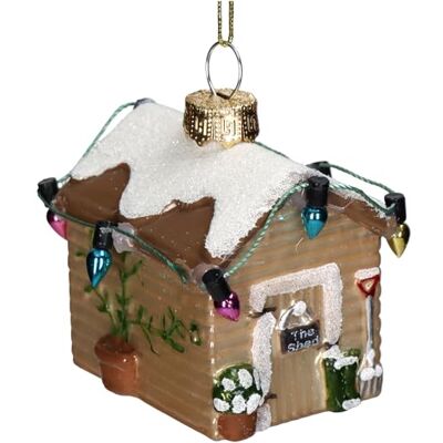 HD Collection Christbaumschmuck Glas 5,9cm Winterhütte Figur zum Aufhängen handbemalt & mit Glitzer Weihnachtsbaum Anhänger für Weihnachten Christbaumanhänger & Weihnachtsbaumschmuck Dorf Hütte Hellbraun HD Collection Christbaumschmuck Glas 5,9cm Winterhütte Figur zum Aufhängen handbemalt & mit Glitzer Weihnachtsbaum Anhänger für Weihnachten Christbaumanhänger & Weihnachtsbaumschmuck Dorf Hütte Hellbraun