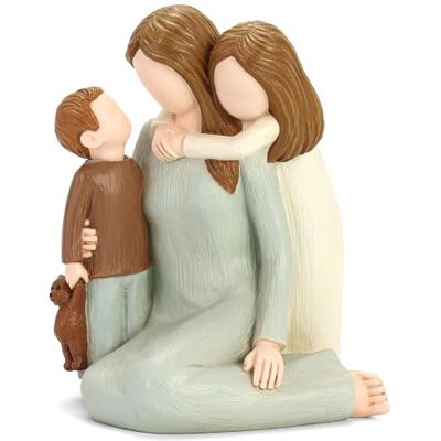 Carracci Mutter und Kinder Figuren, geformte handbemalte Mutter und Zwei Kinder Statuen, Mutter Sohn Tochter Figuren Geschenke für Muttertag Jahrestag Geburtstag Carracci Mutter und Kinder Figuren, geformte handbemalte Mutter und Zwei Kinder Statuen, Mutter Sohn Tochter Figuren Geschenke für Muttertag Jahrestag Geburtstag