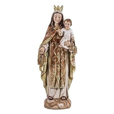 DRW Figur Jungfrau von Carmen, Schutzpatronin des Meeres, der Seeleute und der Animen des Fegefeuers aus handbemaltem Harz, 8 x 8 x 20 cm DRW Figur Jungfrau von Carmen, Schutzpatronin des Meeres, der Seeleute und der Animen des Fegefeuers aus handbemaltem Harz, 8 x 8 x 20 cm