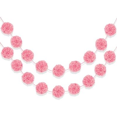 amscan 225555-109 2 Fluffy Girlanden, pink, 365 x 13,9 cm, Hochzeit, Baby, Party, Hängedekoration amscan 225555-109 2 Fluffy Girlanden, pink, 365 x 13,9 cm, Hochzeit, Baby, Party, Hängedekoration