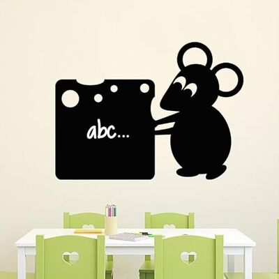 Ambiance Sticker Kreidetafel – Wandsticker, selbstklebend, abwischbar – Maus mit Käse – H 55 x B 75 cm Ambiance Sticker Kreidetafel – Wandsticker, selbstklebend, abwischbar – Maus mit Käse – H 55 x B 75 cm