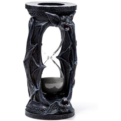Puckator Sanduhr Design Fledermausflügel Dekoration Gothic Halloween Dark Harz und Glas Puckator Sanduhr Design Fledermausflügel Dekoration Gothic Halloween Dark Harz und Glas