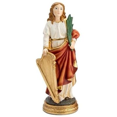 DRW Figur Santa Cecilia, handbemalt, Harz, 20 cm DRW Figur Santa Cecilia, handbemalt, Harz, 20 cm