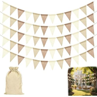 XIAOjnHONG 20M Outdoor Wimpelkette Wetterfest 5 Stück Wimpel Girlande Jute Wimpelkette Wimpelgirlande Rustikal Boho Wimpel Wiederverwendbar Girlanden für Babyparty Hochzeit Geburtstag Party Garten Dekoration XIAOjnHONG 20M Outdoor Wimpelkette Wetterfest 5 Stück Wimpel Girlande Jute Wimpelkette Wimpelgirlande Rustikal Boho Wimpel Wiederverwendbar Girlanden für Babyparty Hochzeit Geburtstag Party Garten Dekoration