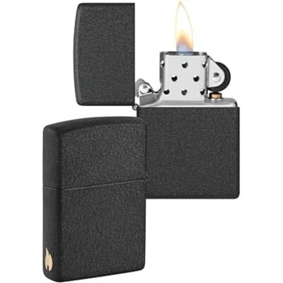 Zippo Sturmfeuerzeug Black Crackle mit seitlicher Flammengravur Nachfüllbar Wiederverwendbar Windfestes Design Geschenkbox Made in USA Amazon Exclusive Zippo Sturmfeuerzeug Black Crackle mit seitlicher Flammengravur Nachfüllbar Wiederverwendbar Windfestes Design Geschenkbox Made in USA Amazon Exclusive