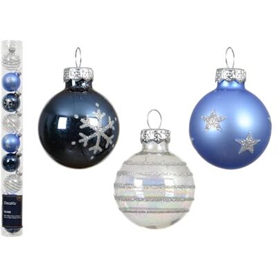 Kaemingk Weihnachtskugeln Glas mit Motiven 3cm 9er Set kleine Christbaumkugeln Weihnachtsbaumkugeln für Weihnachten Christbaumschmuck & Weihnachtsbaumschmuck Blau Weiß Mix Kaemingk Weihnachtskugeln Glas mit Motiven 3cm 9er Set kleine Christbaumkugeln Weihnachtsbaumkugeln für Weihnachten Christbaumschmuck & Weihnachtsbaumschmuck Blau Weiß Mix