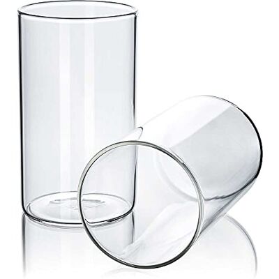 Tuuters 2 Stück Windlicht Glas mit Boden (70 x Ø 50 mm) Glaszylinder klar 5cm Durchmesser Kerzenglas, Borosilikatglas 3.3, hitzefest, Windlichtgläser für Kerzen, Teelichter, Grablicht Glaseinsatz Tuuters 2 Stück Windlicht Glas mit Boden (70 x Ø 50 mm) Glaszylinder klar 5cm Durchmesser Kerzenglas, Borosilikatglas 3.3, hitzefest, Windlichtgläser für Kerzen, Teelichter, Grablicht Glaseinsatz