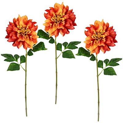 I.GE.A. Dahlie Kunstblume - 3 Stk, 62cm, Orange - Kunstblumen Set I.GE.A. Dahlie Kunstblume - 3 Stk, 62cm, Orange - Kunstblumen Set