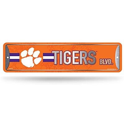 Rico Industries NCAA Clemson Tigers Heimdekoration Metall-Straßenschild (10,2 x 38,1 cm) – ideal für Zuhause, Büro, Schlafzimmer und Männerhöhle – hergestellt Rico Industries NCAA Clemson Tigers Heimdekoration Metall-Straßenschild (10,2 x 38,1 cm) – ideal für Zuhause, Büro, Schlafzimmer und Männerhöhle – hergestellt