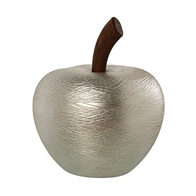 DRW – Figur Apfel aus Keramik in Silber 25 x 35 cm DRW – Figur Apfel aus Keramik in Silber 25 x 35 cm