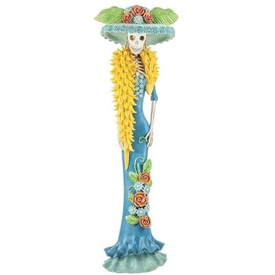 DRW Figur Catrina blau und gelb mit Hut und Blumen aus Kunstharz, handbemalt, 51 cm, Mehrfarbig, Medidas: 35x30x51 cm DRW Figur Catrina blau und gelb mit Hut und Blumen aus Kunstharz, handbemalt, 51 cm, Mehrfarbig, Medidas: 35x30x51 cm