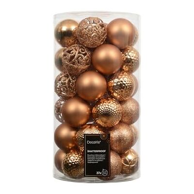 Kaemingk Weihnachtskugeln Kunststoff 6cm 37 Stück klassisch & bruchsicher Christbaumkugeln Ornamente Weihnachtsbaumkugeln für Weihnachten matt glänzend & glitzernd gemischt Brandy Kaemingk Weihnachtskugeln Kunststoff 6cm 37 Stück klassisch & bruchsicher Christbaumkugeln Ornamente Weihnachtsbaumkugeln für Weihnachten matt glänzend & glitzernd gemischt Brandy