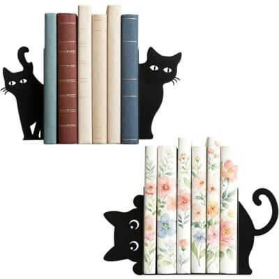 Taurion 2er Set Buchstütze Metall: Katze Buchstütze, Dekorative Bücherstütze, Buchstützen Regal für Zuhause Büro Schreibtisch Dekoration Geschenk für Katzenliebhaber Lesefreunde Taurion 2er Set Buchstütze Metall: Katze Buchstütze, Dekorative Bücherstütze, Buchstützen Regal für Zuhause Büro Schreibtisch Dekoration Geschenk für Katzenliebhaber Lesefreunde