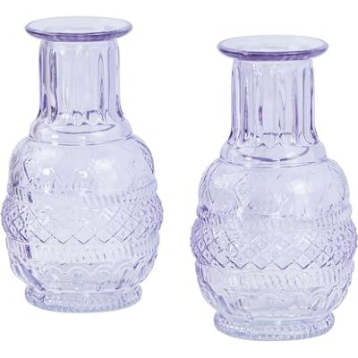 levandeo 2er Set Vase Violett Transparent Glas Lila Dekovase Retro Blumenvase Tischdeko Glasvase Blumendeko levandeo 2er Set Vase Violett Transparent Glas Lila Dekovase Retro Blumenvase Tischdeko Glasvase Blumendeko
