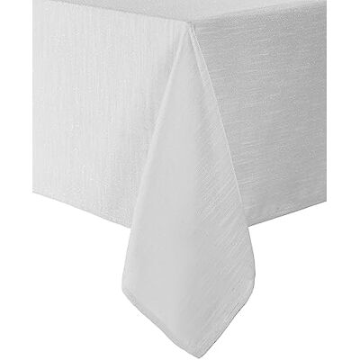 Laura Ashley Arabesque Luxuriöse Schimmernde Stofftischdecke für formelle Abendessen, Urlaub, Hochzeit oder Party, 152,4 x 213,4 cm, Weiß Laura Ashley Arabesque Luxuriöse Schimmernde Stofftischdecke für formelle Abendessen, Urlaub, Hochzeit oder Party, 152,4 x 213,4 cm, Weiß