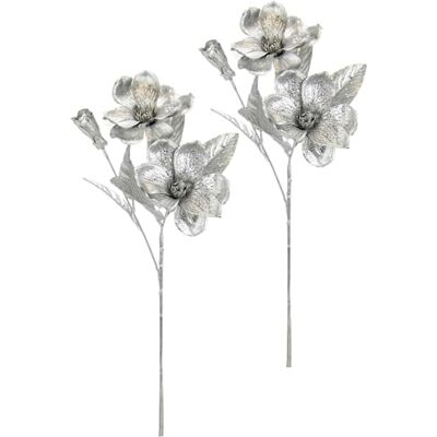 Flair Flower Künstliche Magnolie Metallic‑Effekt 2er Set 68 cm glänzend Deko langlebig pflegeleicht seidenblüte Vase Arrangement Hochzeit Wohnraumdekoration Weihnachtsdeko Weihnachtblume für Kränze Adventskranz Flair Flower Künstliche Magnolie Metallic‑Effekt 2er Set 68 cm glänzend Deko langlebig pflegeleicht seidenblüte Vase Arrangement Hochzeit Wohnraumdekoration Weihnachtsdeko Weihnachtblume für Kränze Adventskranz