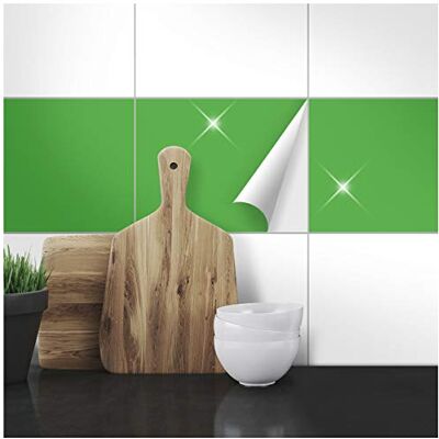 WANDKINGS Fliesenaufkleber 19,5 x 24,5 cm, 20 Stück HELLGRÜN GLÄNZEND WANDKINGS Fliesenaufkleber 19,5 x 24,5 cm, 20 Stück HELLGRÜN GLÄNZEND