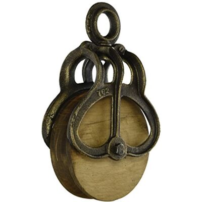 Design Toscano Vintage-Rad Bauernhofflaschenzug Industrielles Dekor, 25,5 cm, Vollfarbig. Design Toscano Vintage-Rad Bauernhofflaschenzug Industrielles Dekor, 25,5 cm, Vollfarbig.