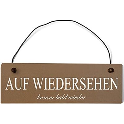 Homeyourself Auf Wiedersehen komm Bald Wieder Dekoschild Türschild braun mit Draht Homeyourself Auf Wiedersehen komm Bald Wieder Dekoschild Türschild braun mit Draht