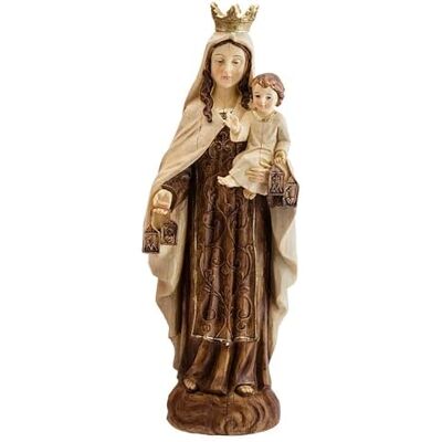 DRW Figur Jungfrau des Carmen im Alten Holzstil, handbemalt, 30 cm DRW Figur Jungfrau des Carmen im Alten Holzstil, handbemalt, 30 cm