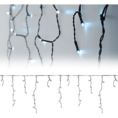 ECD Germany LED Lichtervorhang 12m 360 Kaltweiße LEDs, Eiszapfen Lichterkette LED Lichterkettenvorhang Weihnachten Eisregen Vorhang, IP44 Wasserdicht, Innen/Außen, Weihnachtsbeleuchtung Weihnachtsdeko ECD Germany LED Lichtervorhang 12m 360 Kaltweiße LEDs, Eiszapfen Lichterkette LED Lichterkettenvorhang Weihnachten Eisregen Vorhang, IP44 Wasserdicht, Innen/Außen, Weihnachtsbeleuchtung Weihnachtsdeko