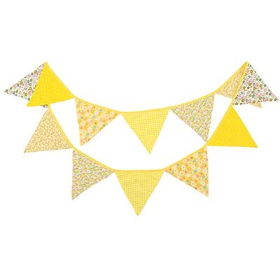 G2PLUS Gelb Stoff Wimpelkette, Doppelseitig Stoff Wimpel Girlande, 3.3M Wimpelkette Stoffgirlande mit 12stk Girlande Wimpeln für Kinderzimmer Drinnen & Draußen Party G2PLUS Gelb Stoff Wimpelkette, Doppelseitig Stoff Wimpel Girlande, 3.3M Wimpelkette Stoffgirlande mit 12stk Girlande Wimpeln für Kinderzimmer Drinnen & Draußen Party