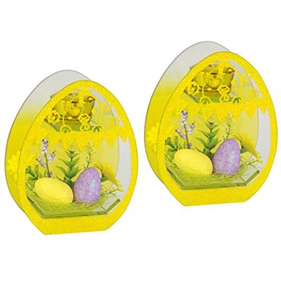 I.GE.A. Dekorierter Kerzenhalter mit Oster-Eiern - 14x18cm I.GE.A. Dekorierter Kerzenhalter mit Oster-Eiern - 14x18cm