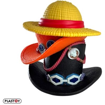 Plastoy One Piece Spardose Hutstapel Luffy, Ace und Sabo Kunststoff 15 cm Plastoy One Piece Spardose Hutstapel Luffy, Ace und Sabo Kunststoff 15 cm