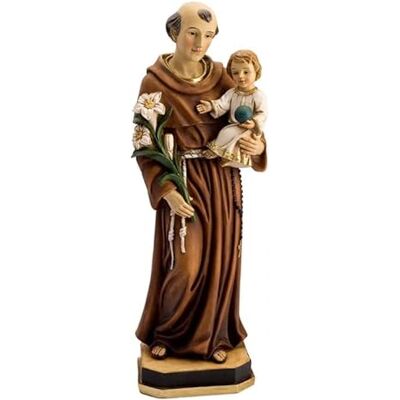 DRW Figur San Antonius Kind und Blumen handgemaltes Harz 31 cm DRW Figur San Antonius Kind und Blumen handgemaltes Harz 31 cm