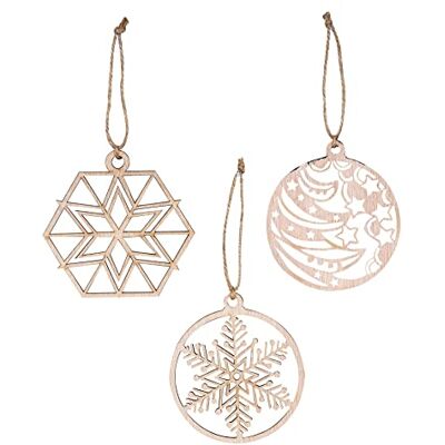 levandeo 3er Set Deko-Anhänger Weihnachten Holz Birkenholz Schneeflocke Weihnachtsbaum Weihnachtsdeko Christbaumschmuck Tannenbaum Kugel Baumschmuck Holzanhänger levandeo 3er Set Deko-Anhänger Weihnachten Holz Birkenholz Schneeflocke Weihnachtsbaum Weihnachtsdeko Christbaumschmuck Tannenbaum Kugel Baumschmuck Holzanhänger
